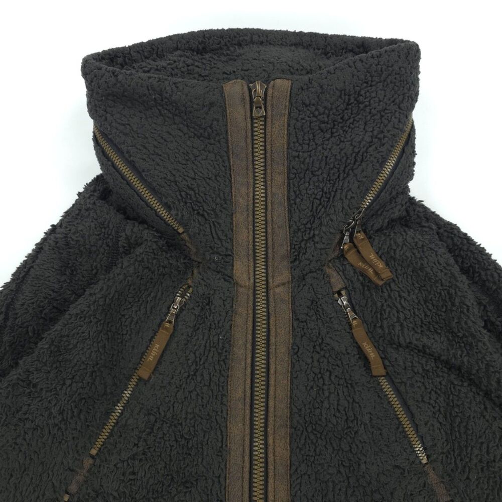 KUHL Flight Jacket Brown Fleece Hoodie Full Zip Gorpcore Athleisure Boho Sporty - Picture 7 of 12